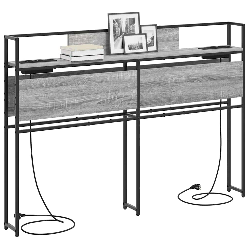 vidaXL Testata contenitore Grigio sonoma 135 cm Legno multistrato