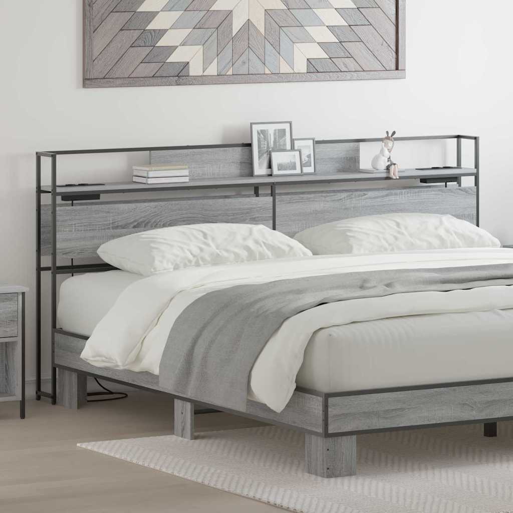 vidaXL Testata contenitore Grigio sonoma 200 cm Legno multistrato