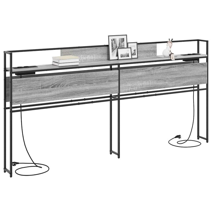 vidaXL Testata contenitore Grigio sonoma 200 cm Legno multistrato