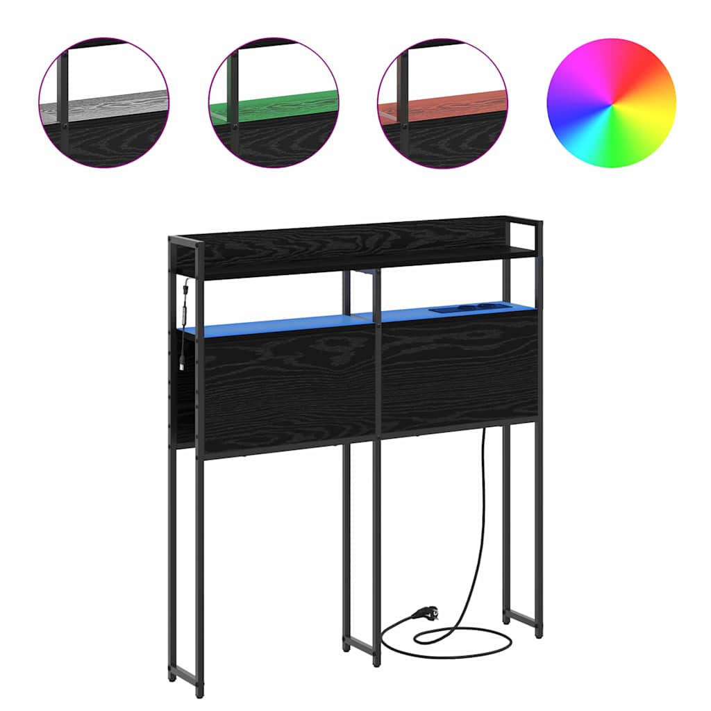 vidaXL Testata contenitore Rovere nero 75 cm Legno multistrato