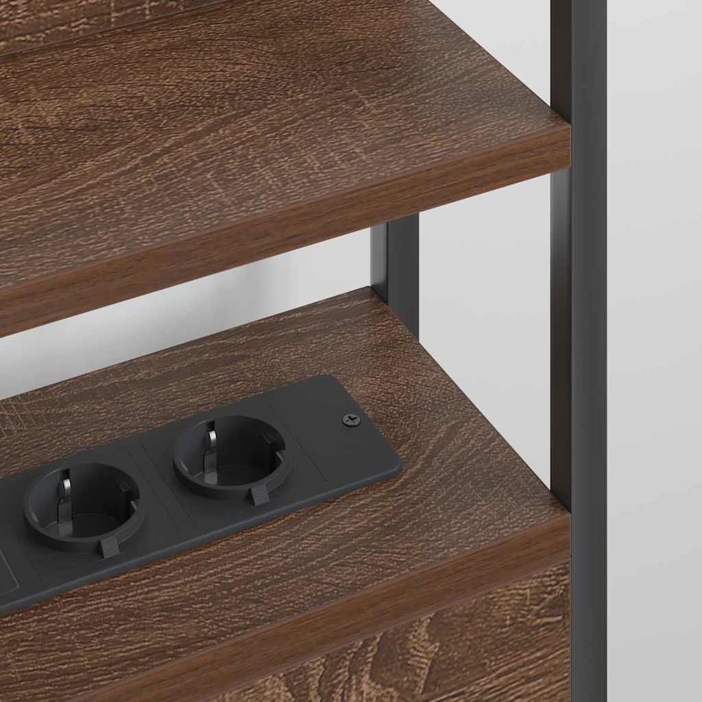 Testiera con lo scaffale-Testata contenitore Rovere marrone 75 cm Legno multistrato