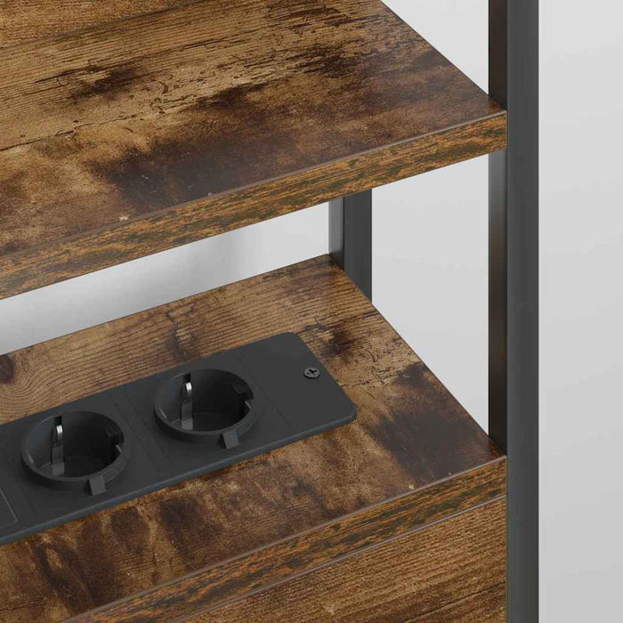 Testiera con lo scaffale-Testata contenitore Rovere fumo 90 cm Legno multistrato