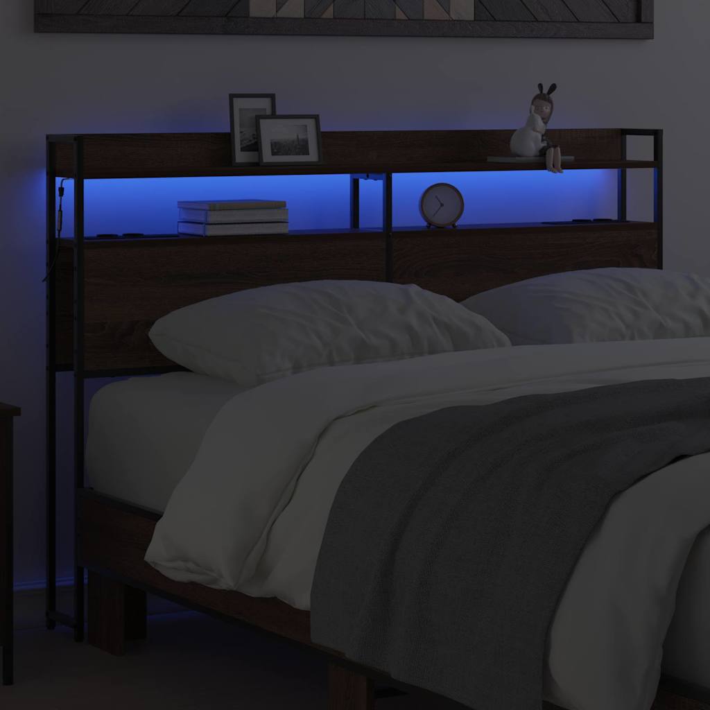 Testiera con testiera Rovere marrone 120 cm Legno multistrato 859689