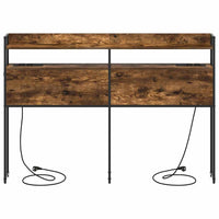 Testiera con lo scaffale-Testata contenitore Rovere fumo 140 cm Legno multistrato