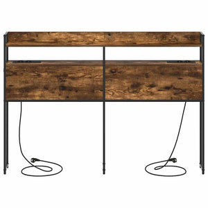 Testiera con lo scaffale-Testata contenitore Rovere fumo 140 cm Legno multistrato