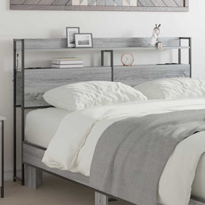 Testiera con lo scaffale Grigio sonoma 150 cm Legno multistrato 859703