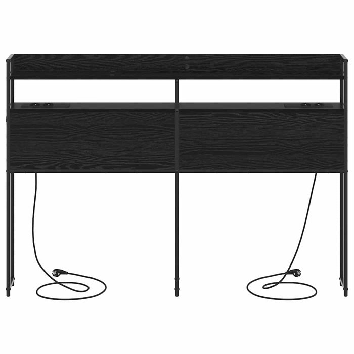 Testiera con lo scaffale-Testata contenitore Rovere nero 160 cm Legno multistrato