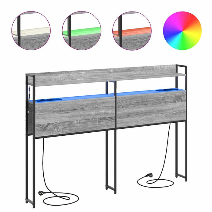 vidaXL Testata contenitore Grigio sonoma 160 cm Legno multistrato