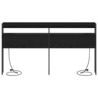 Testiera con lo scaffale-Testata contenitore Rovere nero 180 cm Legno multistrato