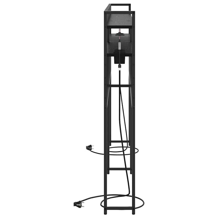 Testiera con lo scaffale-Testata contenitore Rovere nero 180 cm Legno multistrato