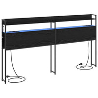 Testiera con lo scaffale-Testata contenitore Rovere nero 200 cm Legno multistrato