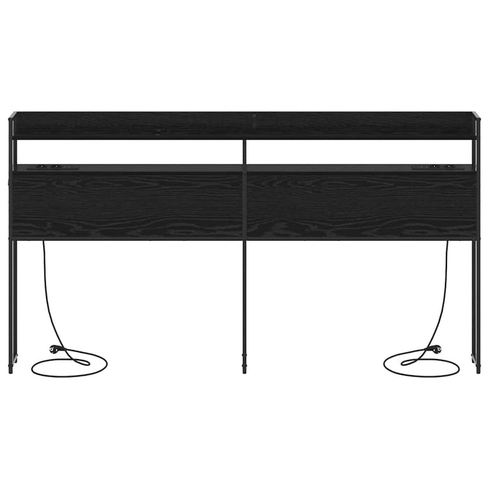 Testiera con lo scaffale-Testata contenitore Rovere nero 200 cm Legno multistrato