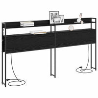 Testiera con lo scaffale-Testata contenitore Rovere nero 200 cm Legno multistrato