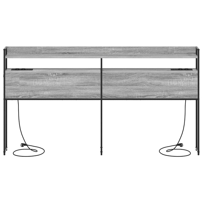 Testiera con lo scaffale-Testata contenitore Grigio sonoma 200 cm Legno multistrato