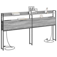 Testiera con lo scaffale-Testata contenitore Grigio sonoma 200 cm Legno multistrato