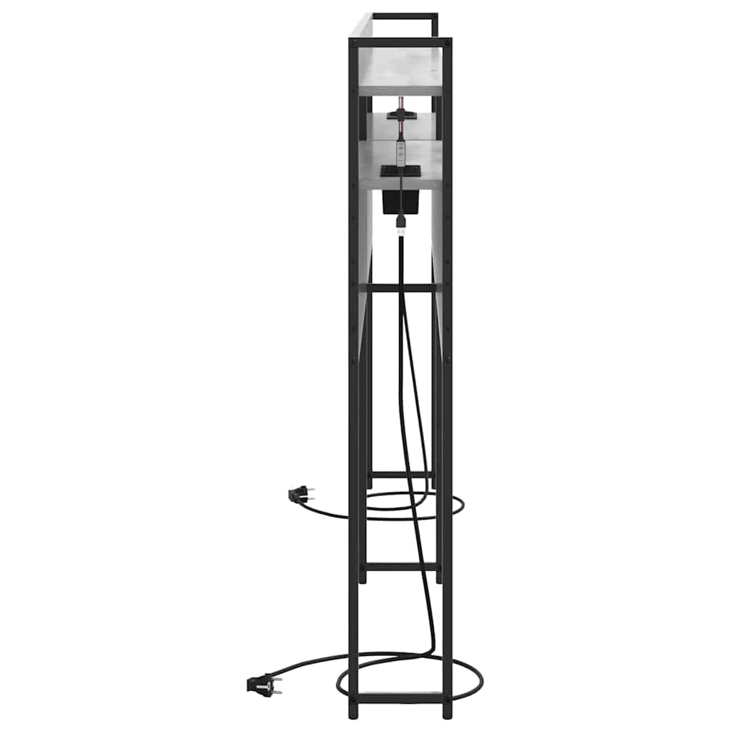 Testiera con lo scaffale-Testata contenitore Grigio sonoma 200 cm Legno multistrato