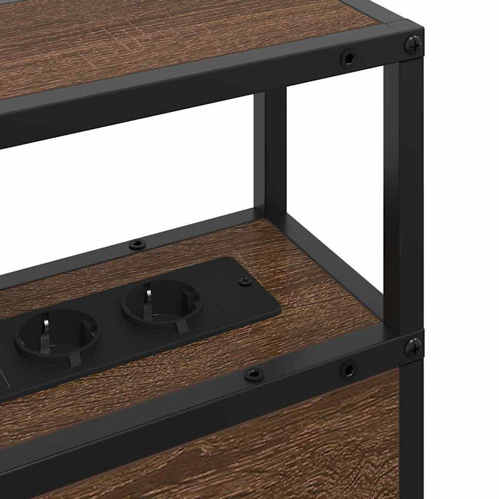 vidaXL Testata contenitore Rovere marrone 80 cm Legno multistrato