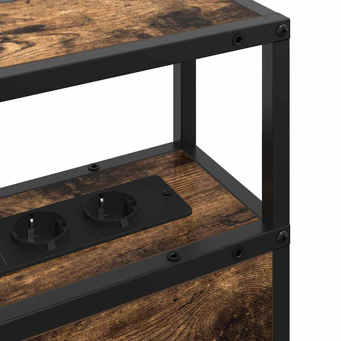 vidaXL Testata contenitore Rovere fumo 90 cm Legno multistrato