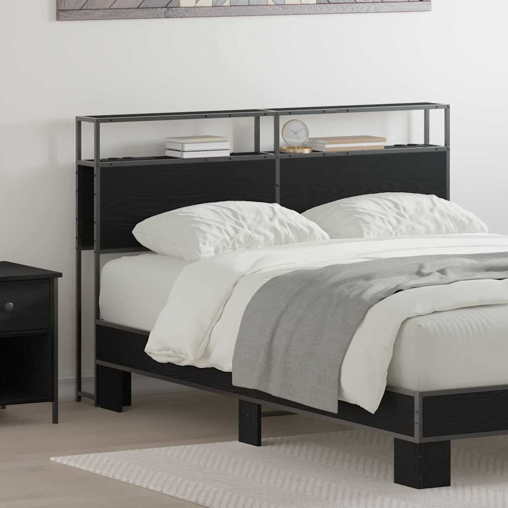 vidaXL Testata contenitore Rovere nero 160 cm Legno multistrato