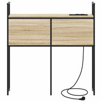 Testiera con Stazione di Carica e Storage rovere sonoma 90 cm 859786