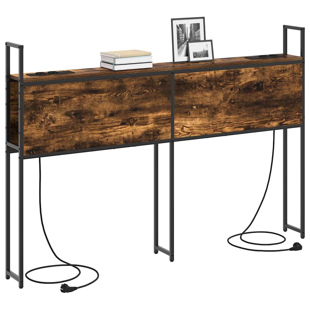 vidaXL Testata contenitore Rovere fumo 135 cm Legno multistrato