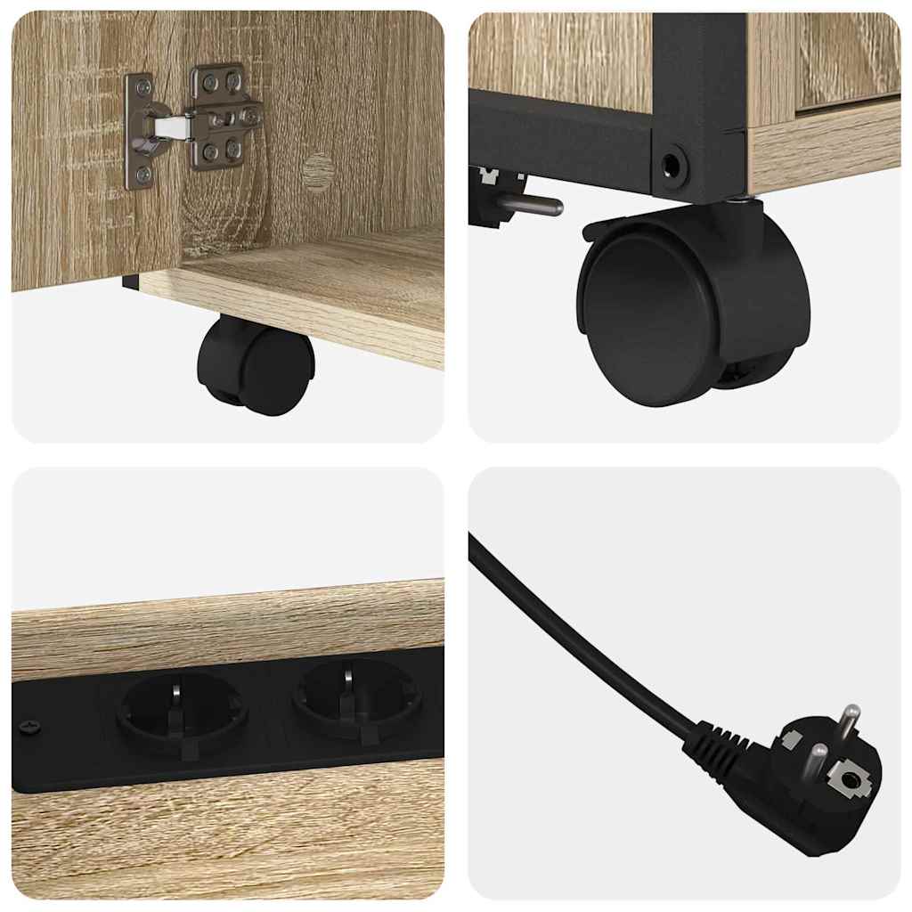 vidaXL Mobile per Ufficio con ruota rovere sonoma 61 x 46 x 67 cm