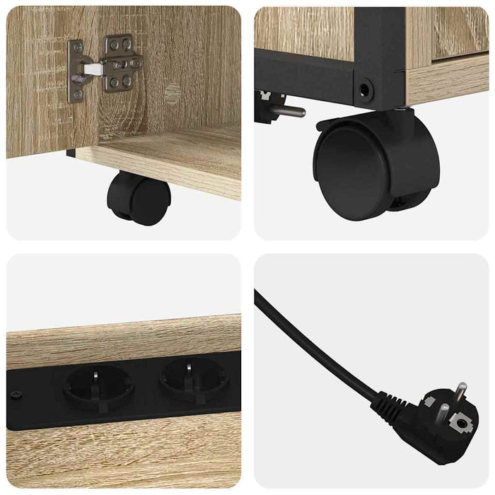 Armadio per Ufficio con Stazione di Ricarica rovere sonoma 859831