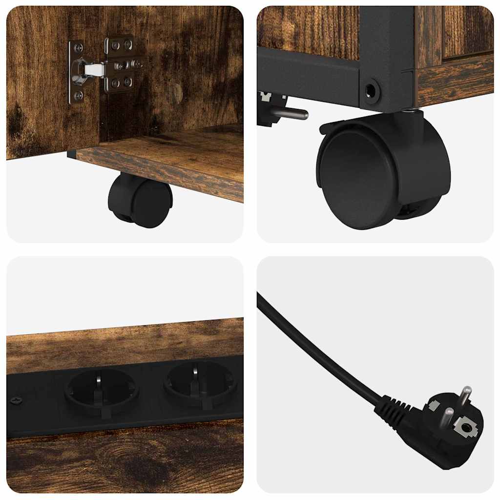 vidaXL Mobile per Ufficio con ruota Rovere fumo 61 x 46 x 67 cm