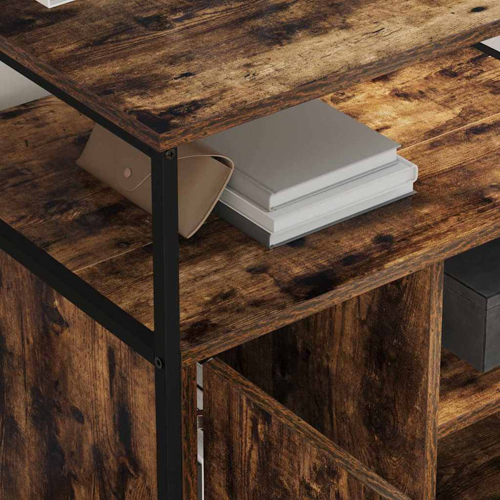 Armadio per Ufficio con Stazione di Ricarica Rovere fumo 859832