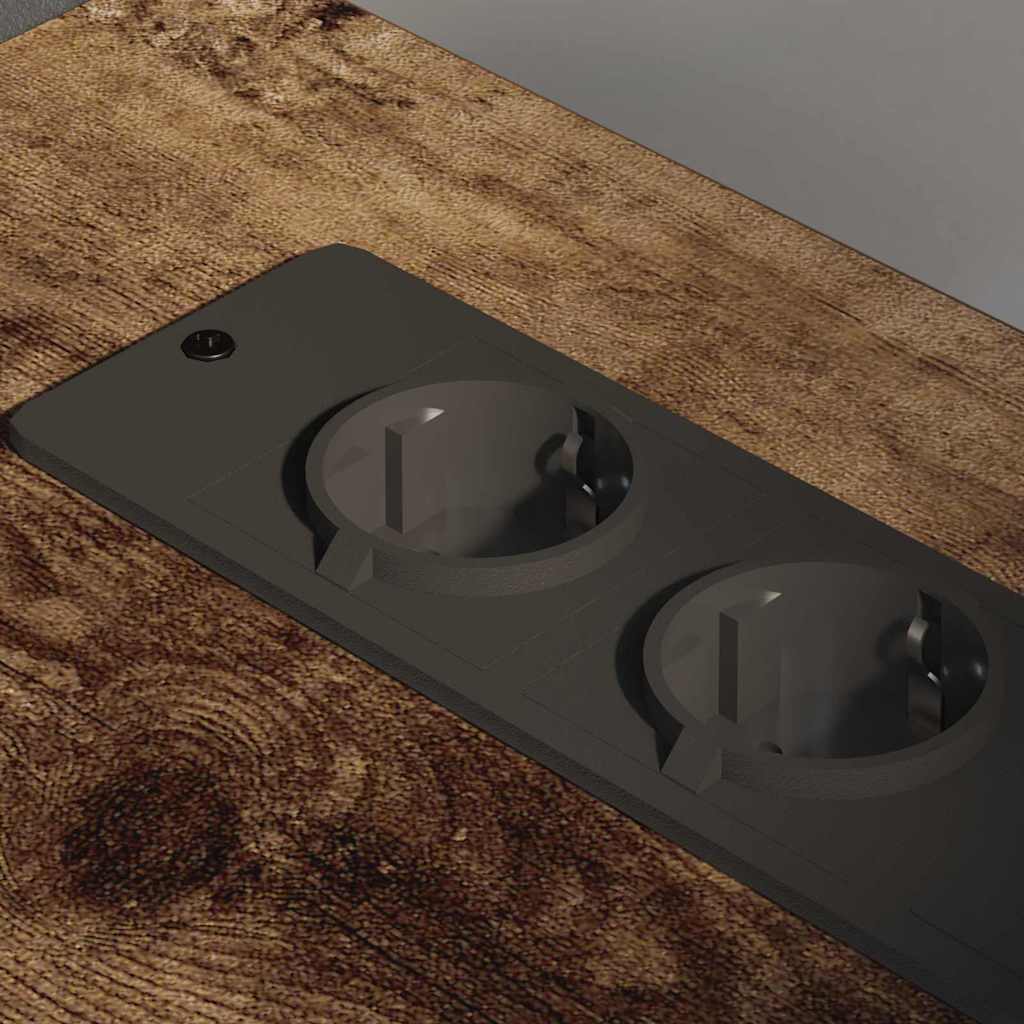 Armadio per Ufficio con Stazione di Ricarica Rovere fumo 859832