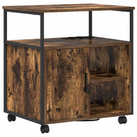 vidaXL Mobile per Ufficio con ruota Rovere fumo 61 x 46 x 67 cm