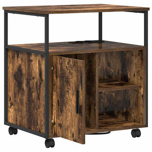 vidaXL Mobile per Ufficio con ruota Rovere fumo 61 x 46 x 67 cm