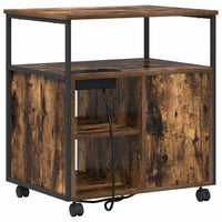 vidaXL Mobile per Ufficio con ruota Rovere fumo 61 x 46 x 67 cm