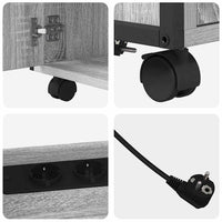 vidaXL Mobile per Ufficio con ruota Grigio sonoma 61 x 46 x 67 cm