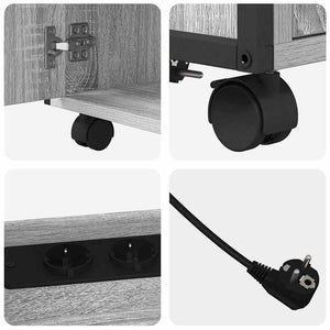 Armadio per Ufficio con Stazione di Ricarica Grigio sonoma 859833