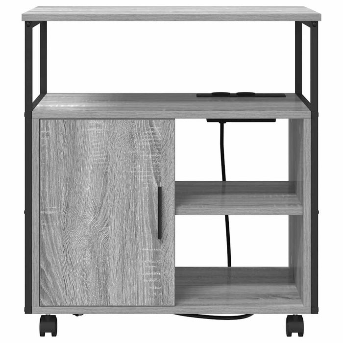vidaXL Mobile per Ufficio con ruota Grigio sonoma 61 x 46 x 67 cm