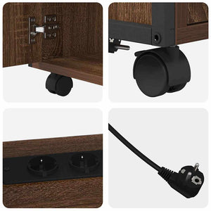 vidaXL Mobile per Ufficio con ruota Rovere marrone 61 x 46 x 67 cm