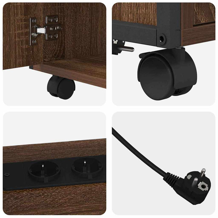 vidaXL Mobile per Ufficio con ruota Rovere marrone 61 x 46 x 67 cm