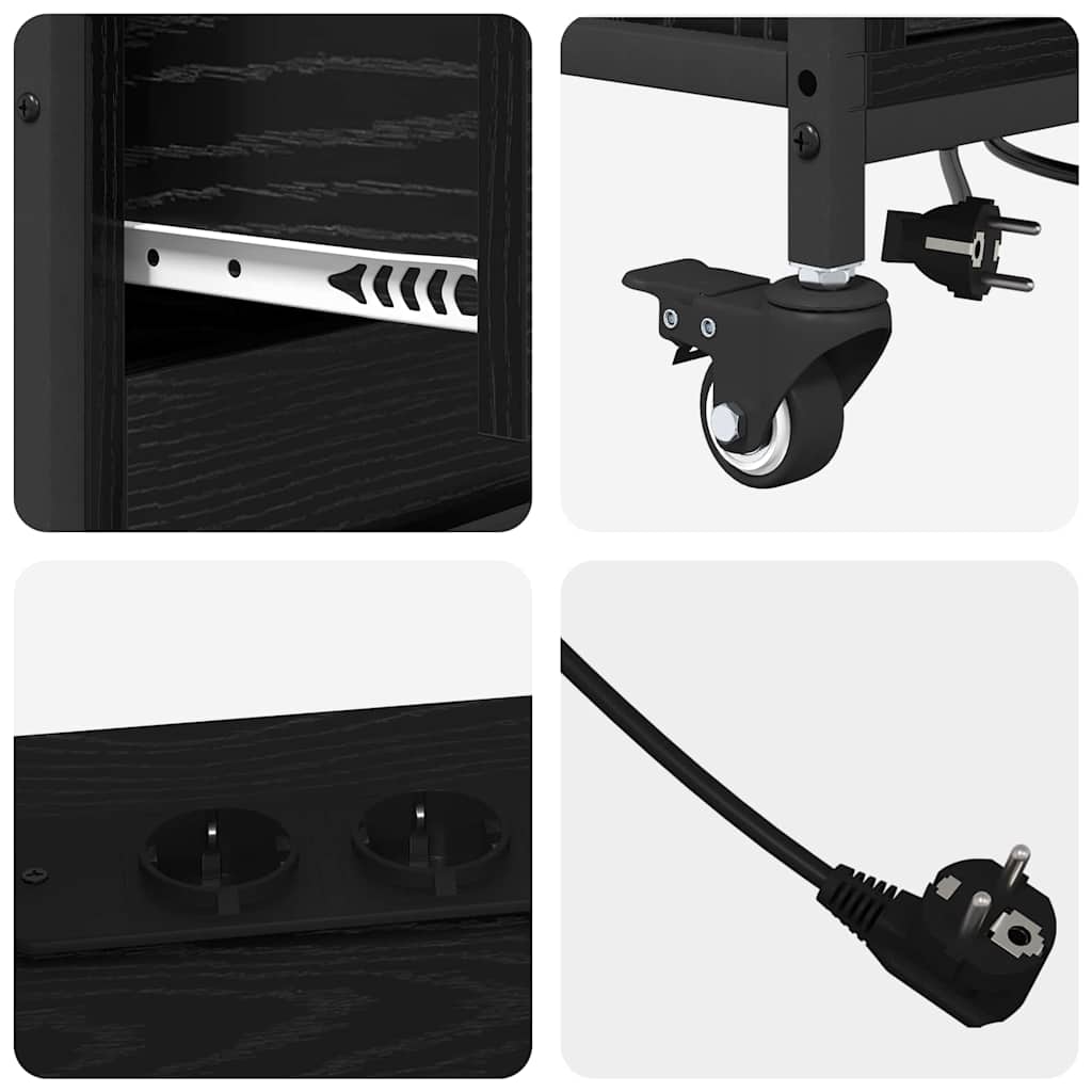 vidaXL Mobile per Ufficio con ruota Rovere nero 76 x 41 x 72 cm