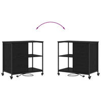 vidaXL Mobile per Ufficio con ruota Rovere nero 76 x 41 x 72 cm