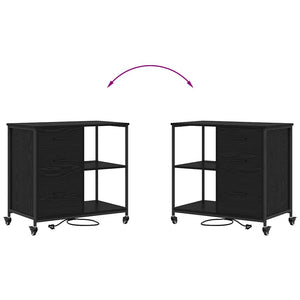 vidaXL Mobile per Ufficio con ruota Rovere nero 76 x 41 x 72 cm