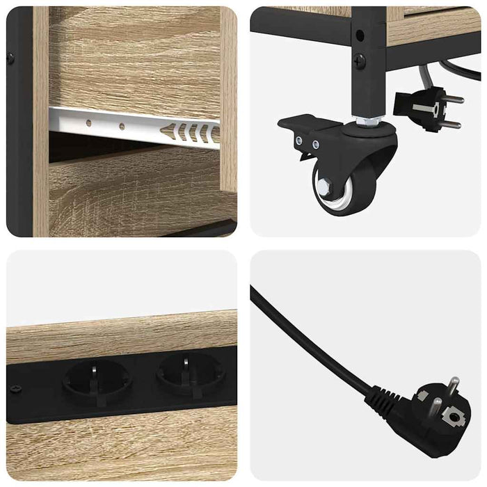 vidaXL Mobile per Ufficio con ruota rovere sonoma 76 x 41 x 72 cm