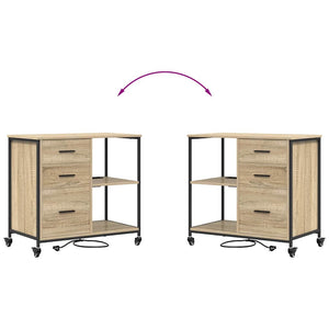 vidaXL Mobile per Ufficio con ruota rovere sonoma 76 x 41 x 72 cm