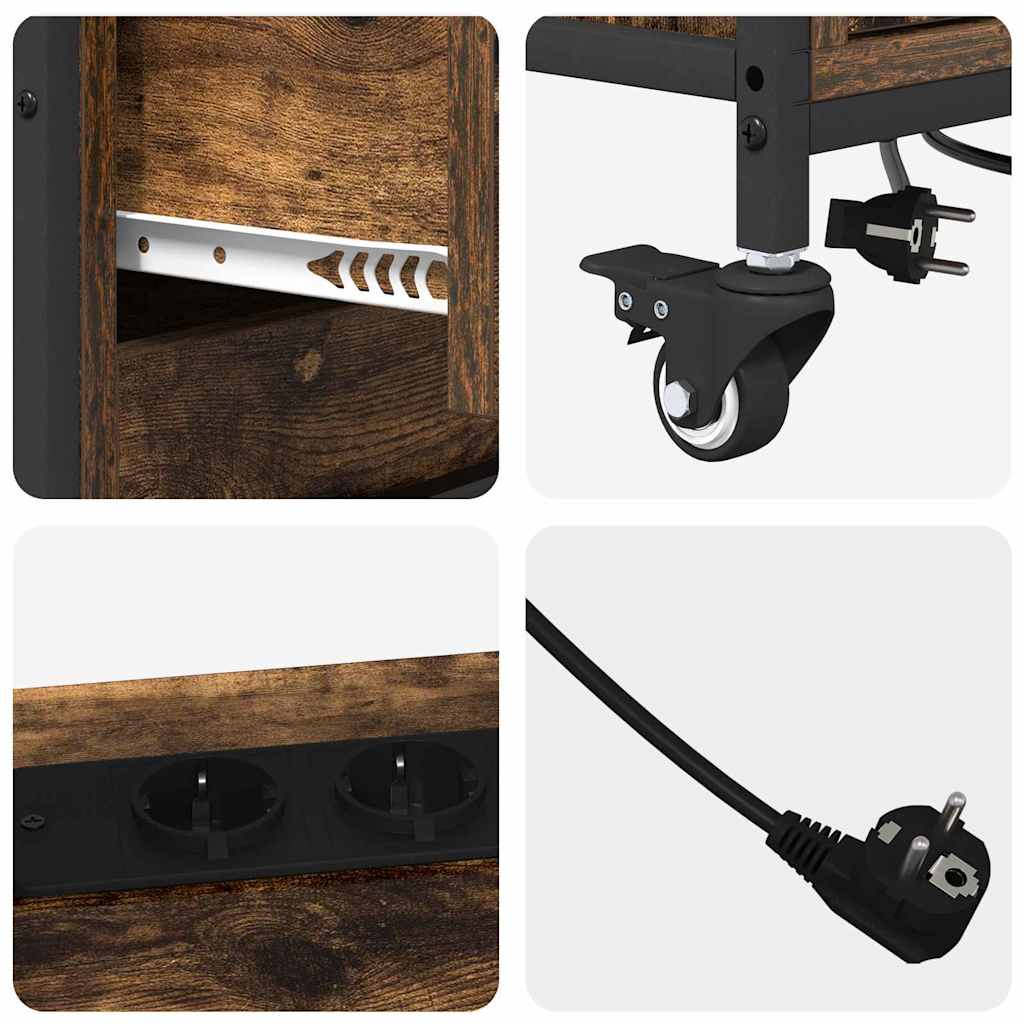 vidaXL Mobile per Ufficio con ruota Rovere fumo 76 x 41 x 72 cm