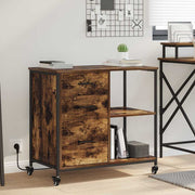 vidaXL Mobile per Ufficio con ruota Rovere fumo 76 x 41 x 72 cm