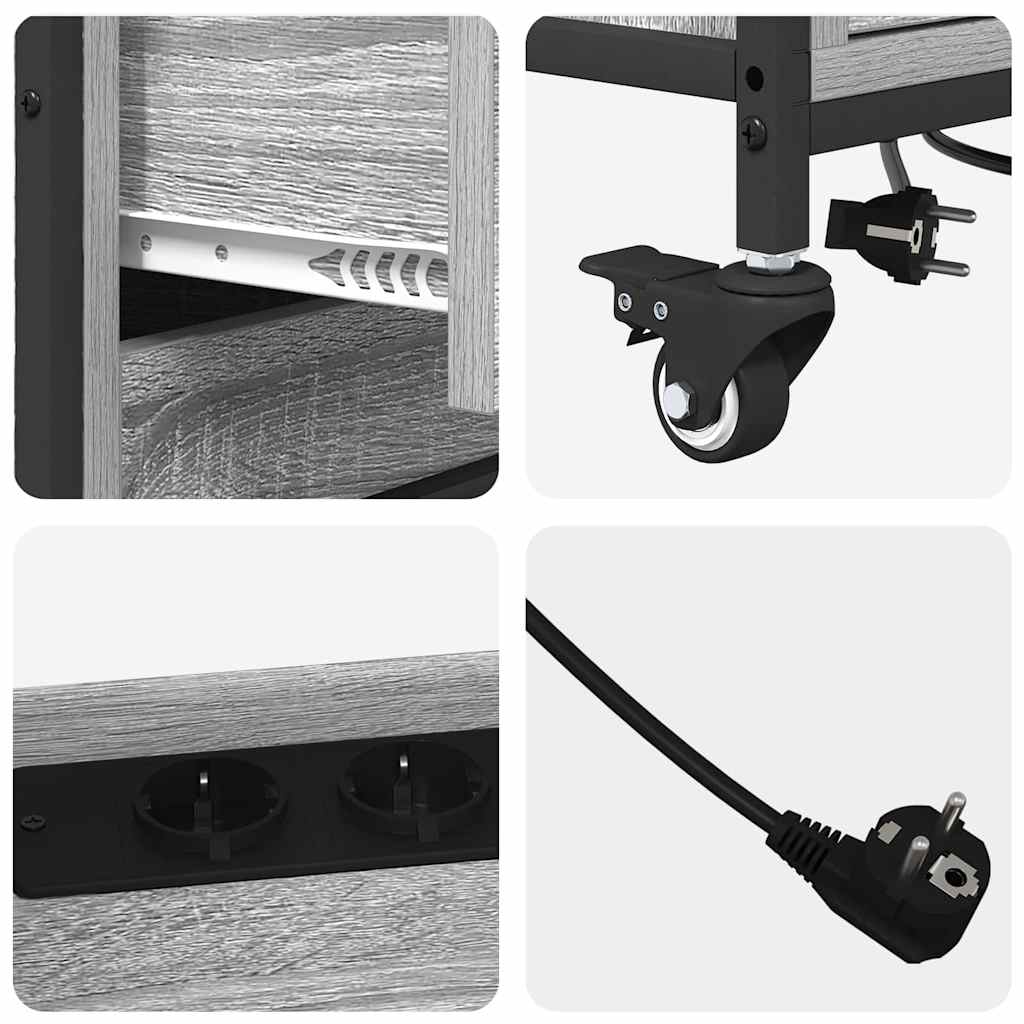 vidaXL Mobile per Ufficio con ruota Grigio sonoma 76 x 41 x 72 cm