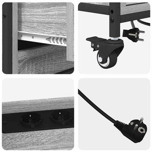 vidaXL Mobile per Ufficio con ruota Grigio sonoma 76 x 41 x 72 cm