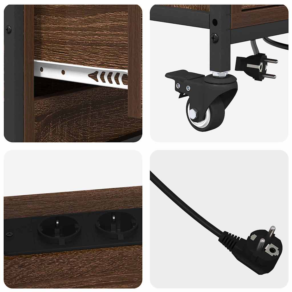 vidaXL Mobile per Ufficio con ruota Rovere marrone 76 x 41 x 72 cm