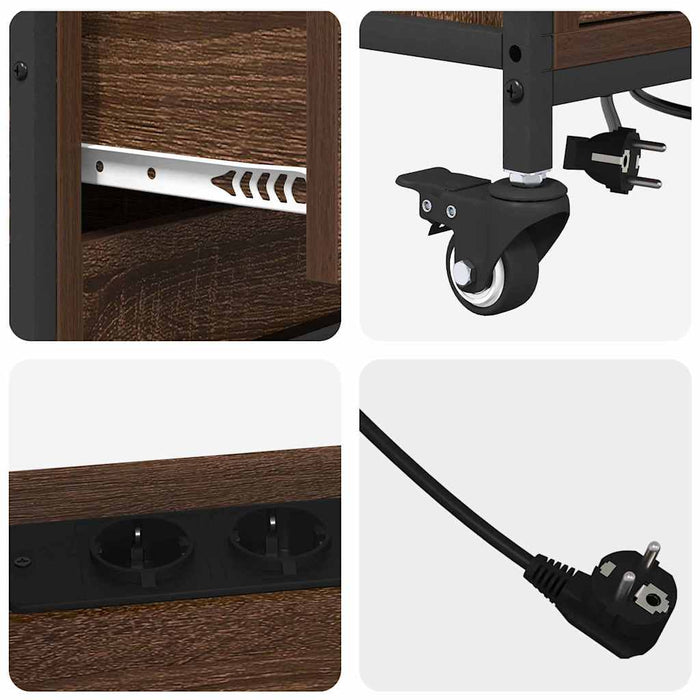 vidaXL Mobile per Ufficio con ruota Rovere marrone 76 x 41 x 72 cm