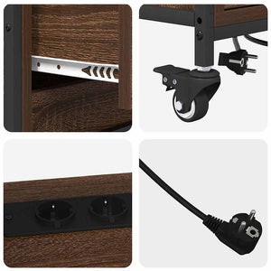 Mobile per Ufficio con ruota Rovere marrone 76 x 41 x 72 cm 859839